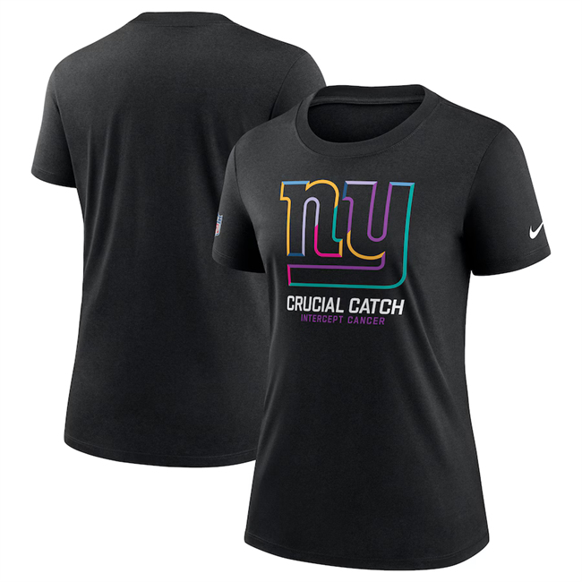 Women's Black New York Giants 2024 Crucial Catch T-Shirt(Run Small)